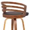 Armen Living Jayden 26" Counter Height Swivel Brown Faux Leather and Walnut Wood Bar Stool LCJYBABRWA26 - alternate 7